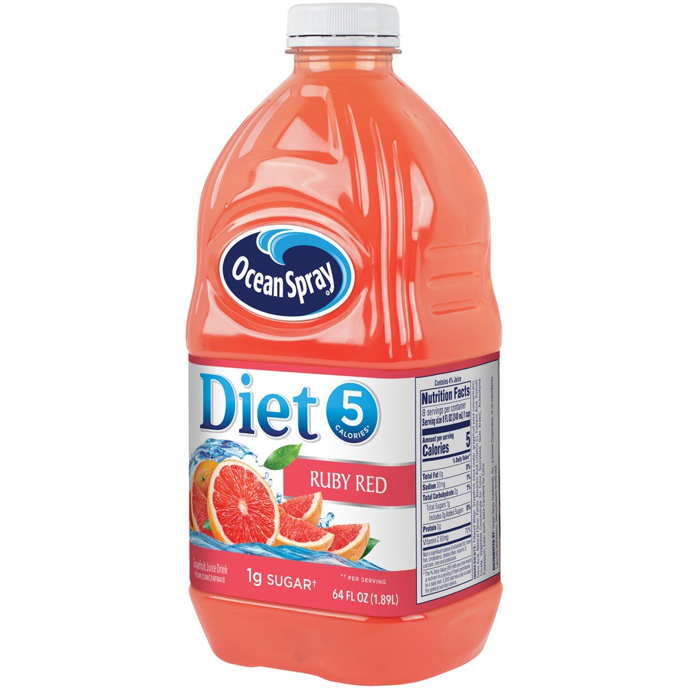 slide 3 of 6, Ocean Spray Diet Ruby Red Grapefruit Juice, 64 fl oz