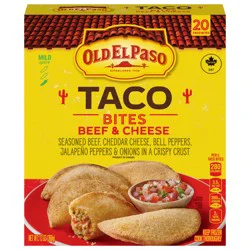 Old El Paso Taco Bites, Beef & Cheese, Frozen Snacks, 20 Count, 13 oz
