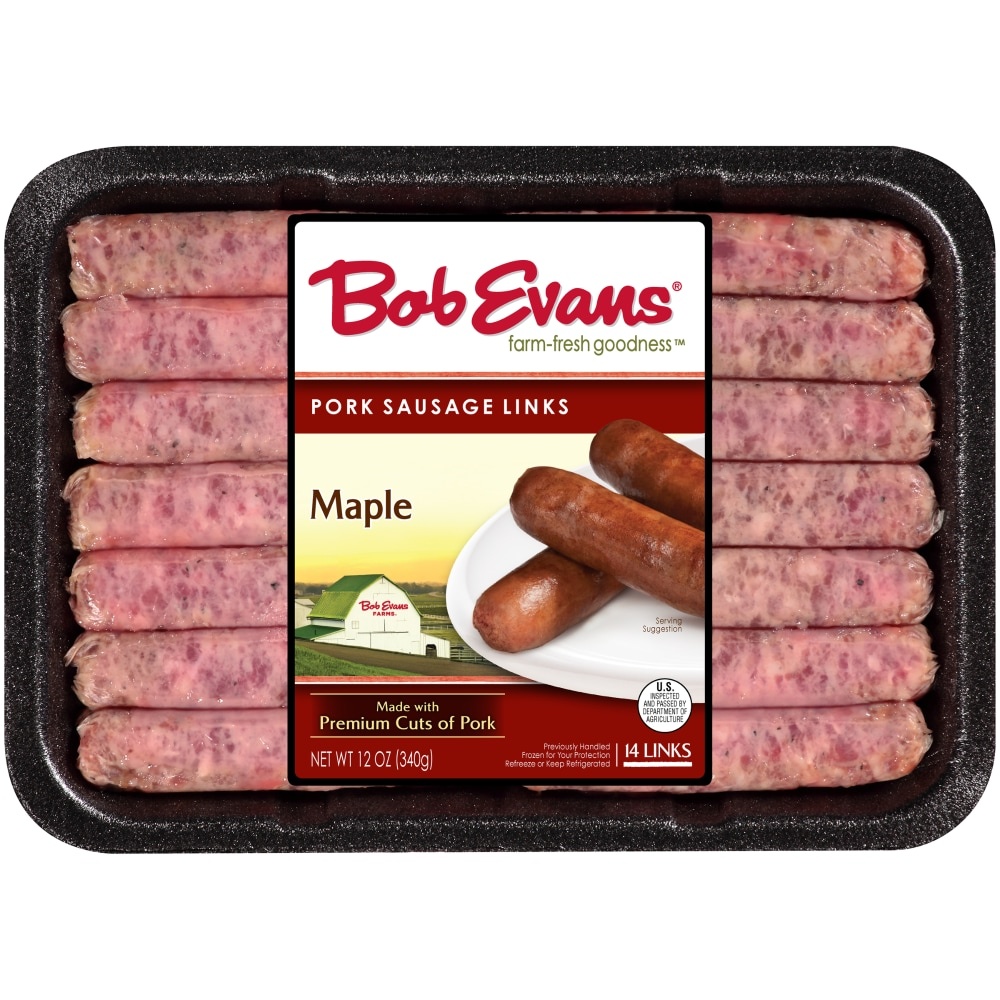 slide 1 of 1, Bob Evans Maple Pork Sausage Links, 12 oz