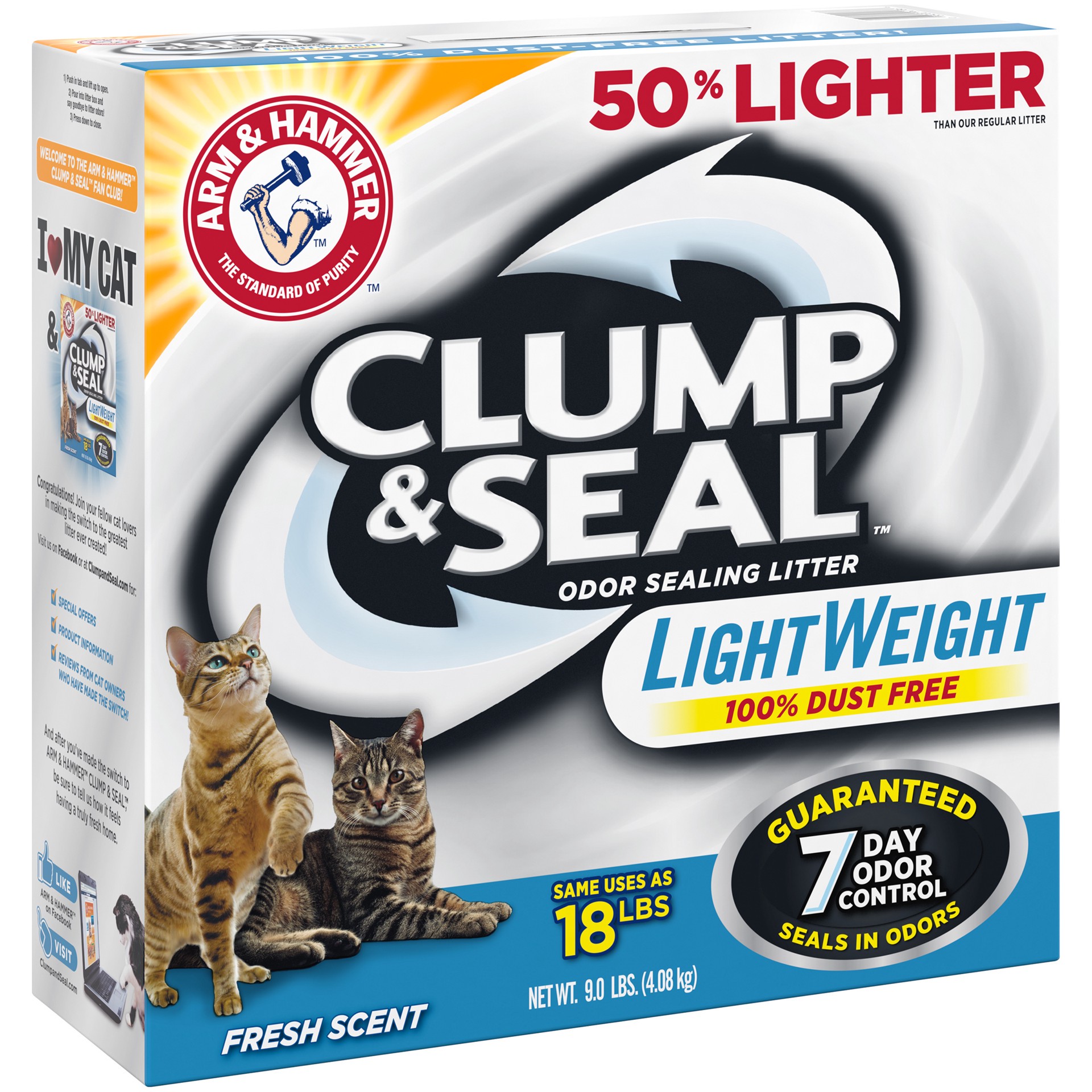 slide 2 of 3, Arm & Hammer Clump & Seal Lightweight Litter, Fresh Scent, 9lb, 9 lb