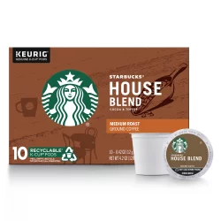 Starbucks Medium Roast K-Cup Coffee Pods, House Blend for Keurig Brewers