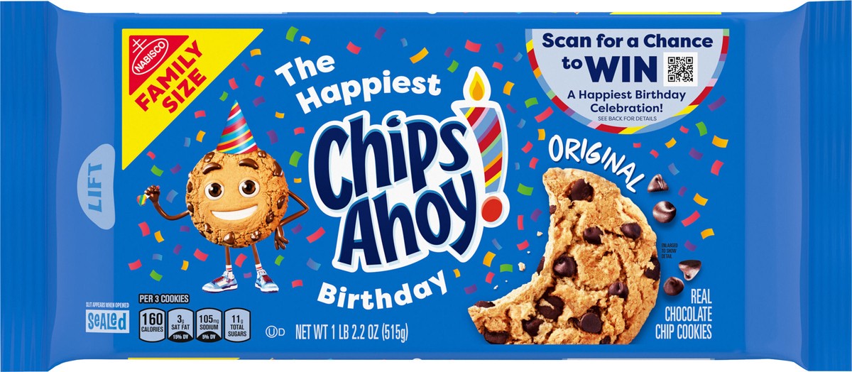 slide 3 of 9, CHIPS AHOY! Original Chocolate Chip Cookies, Family Size, 18.2 oz, 18.2 oz