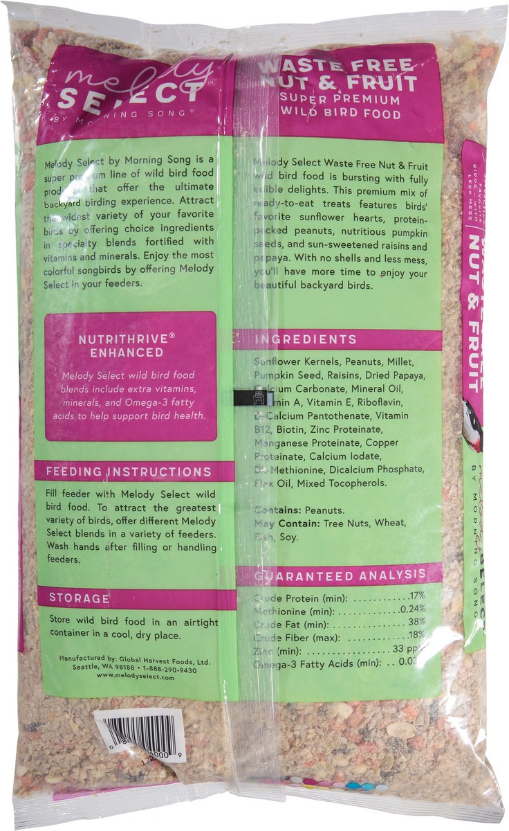 slide 6 of 9, Morning Song Melody Select Super Premium Waste Free Nut & Fruit Wild Bird Food 5 lb, 5 lb