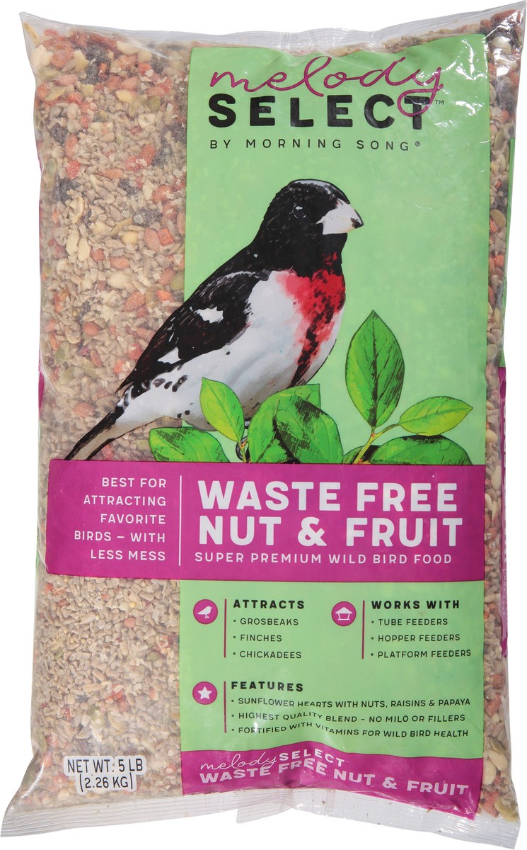 slide 9 of 9, Morning Song Melody Select Super Premium Waste Free Nut & Fruit Wild Bird Food 5 lb, 5 lb