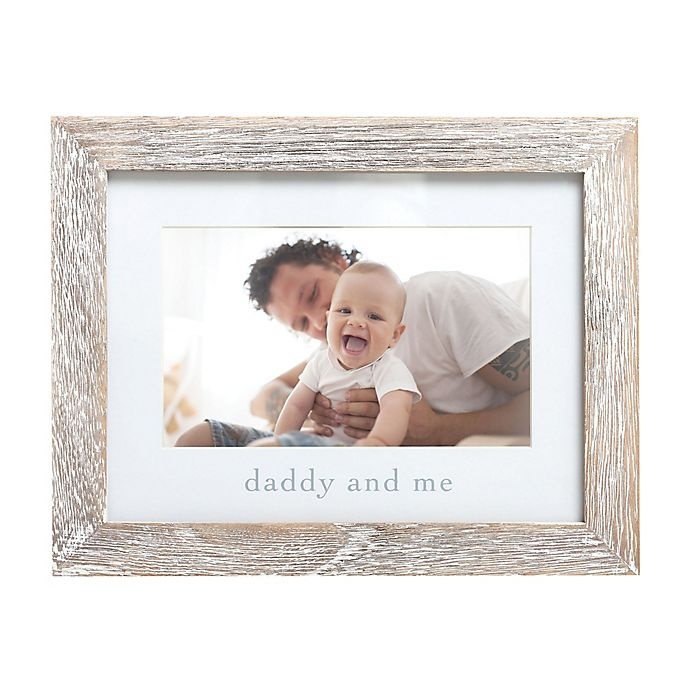 slide 1 of 3, Pearhead Daddy and Me Wood Picture Frame - White, 4 in x 6 in