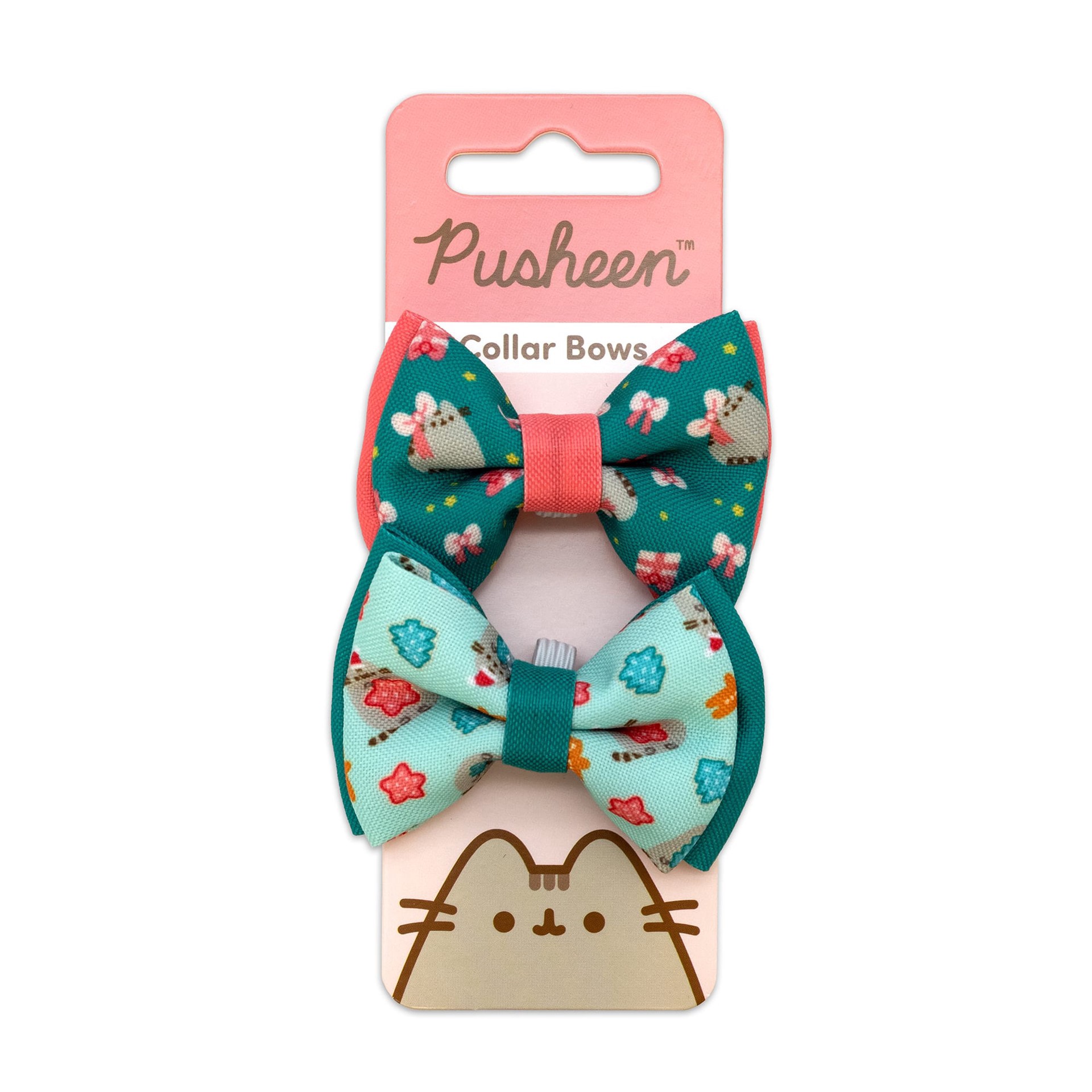 slide 1 of 1, Pusheen Holiday Cat Bows, Assorted, Pack of 2, 1 ct