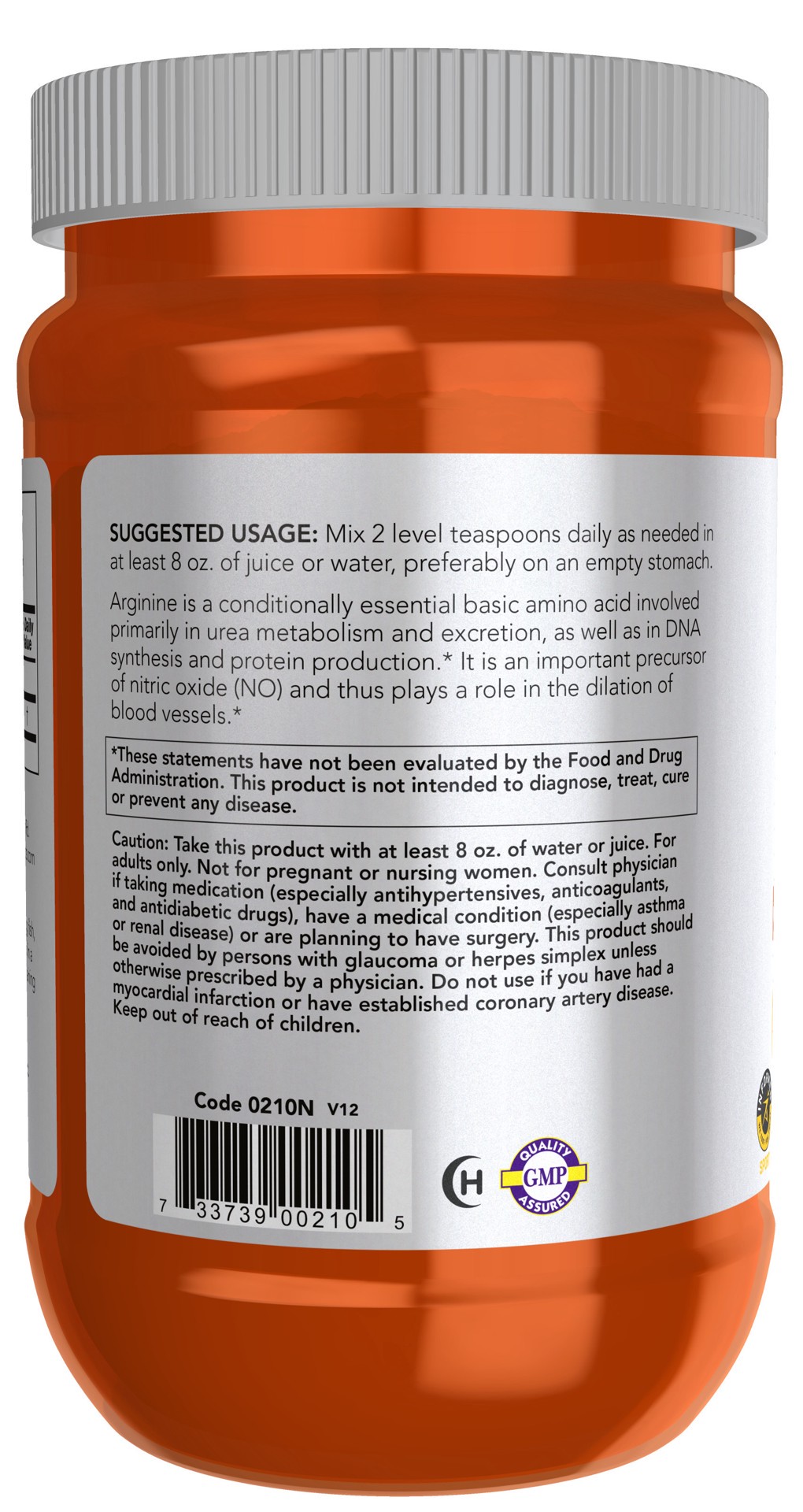 slide 3 of 5, NOW L-Arginine Powder - 1 lb., 1 ct