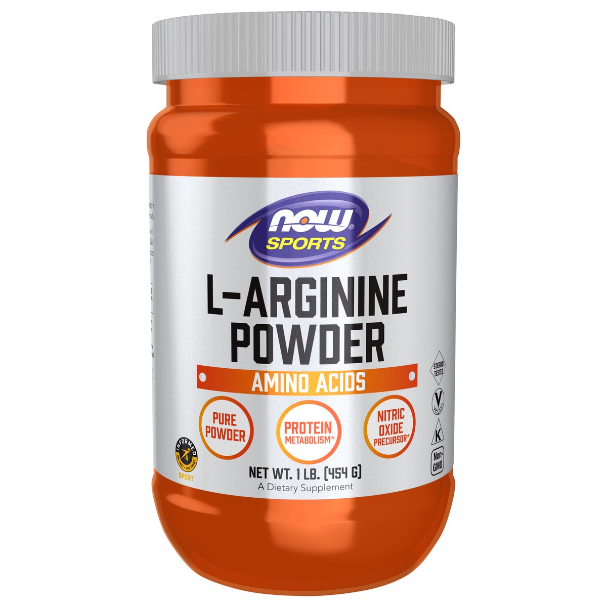 slide 1 of 5, NOW L-Arginine Powder - 1 lb., 1 ct