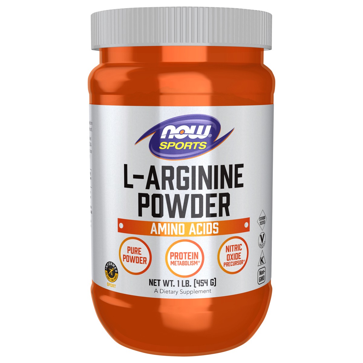 slide 1 of 5, NOW Sports L-Arginine Powder - 1 lb., 1 lb