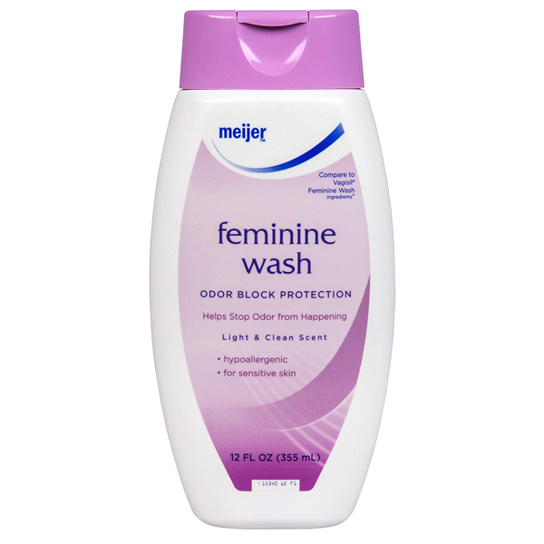 slide 1 of 1, Meijer Brand Feminine Wash Odor Block Protection, 12 oz