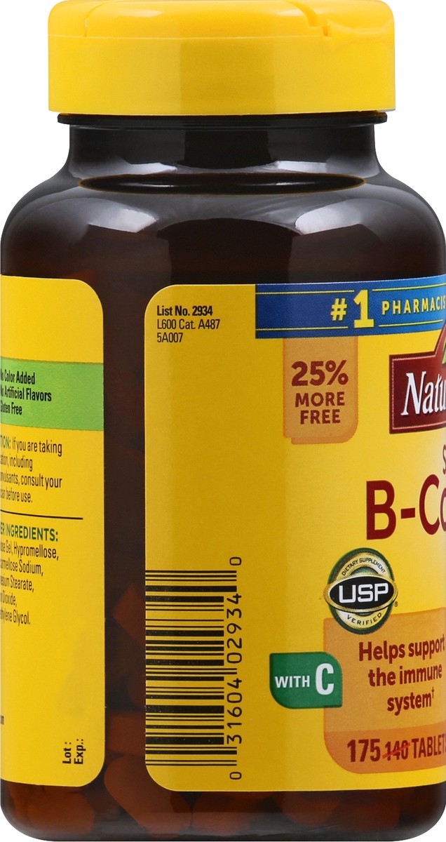 slide 7 of 9, Nature Made Super B Complex with Vitamin C and Folic Acid, Dietary Supplement for Cellular Energy Support, 175 Tablets, 175 Day Supply, 175 ct