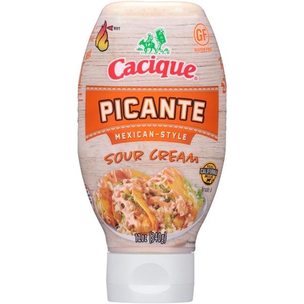 slide 1 of 1, Cacique Hot Mexican-Style Picante Sour Cream 12 oz, 12 oz