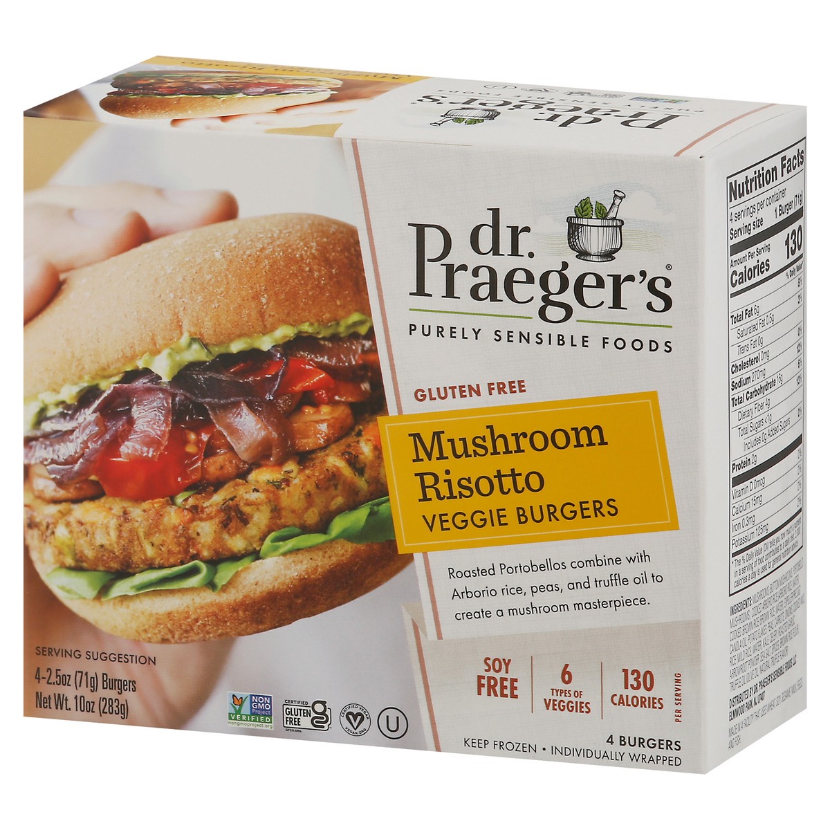 slide 7 of 9, Dr. Praeger's Mushroom Risotto Veggie Burger, 4 ct; 2.5 oz