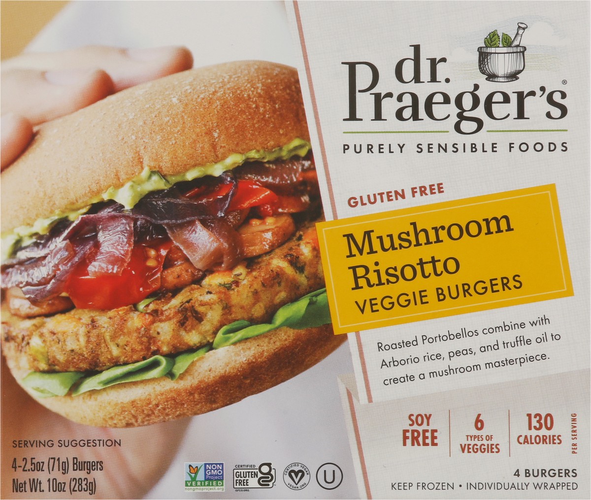 slide 5 of 9, Dr. Praeger's Mushroom Risotto Veggie Burger, 4 ct; 2.5 oz