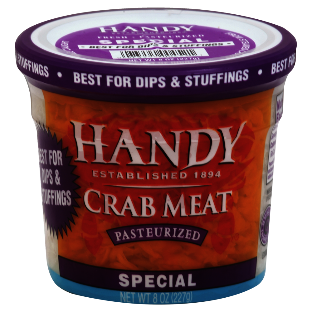 slide 1 of 1, Handy Crab Meat, Pasteurized, Special, 8 oz