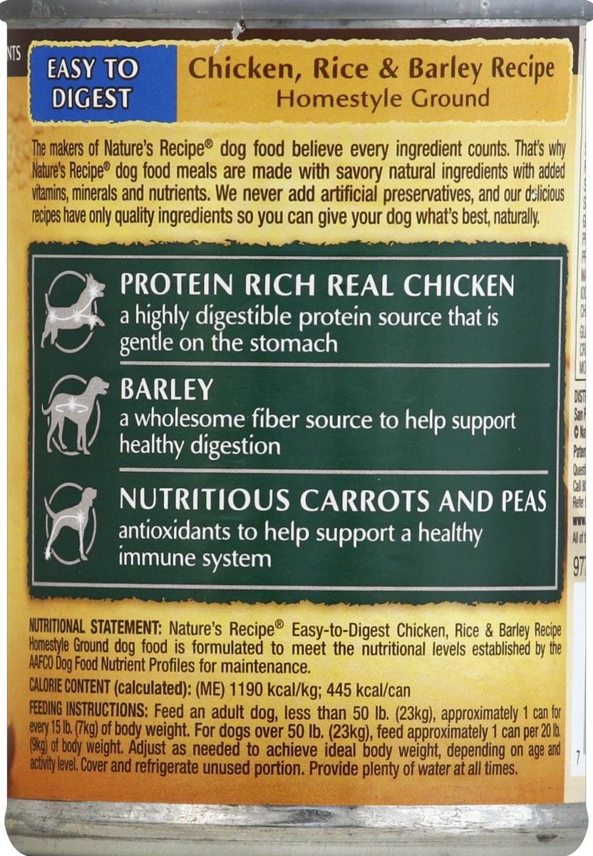 slide 2 of 6, Nature's Recipe Nature''s Recipe Ground Chicken, Rice & Barley Recipe Wet Dog Food, 13.2 oz. Can, 13.2 oz