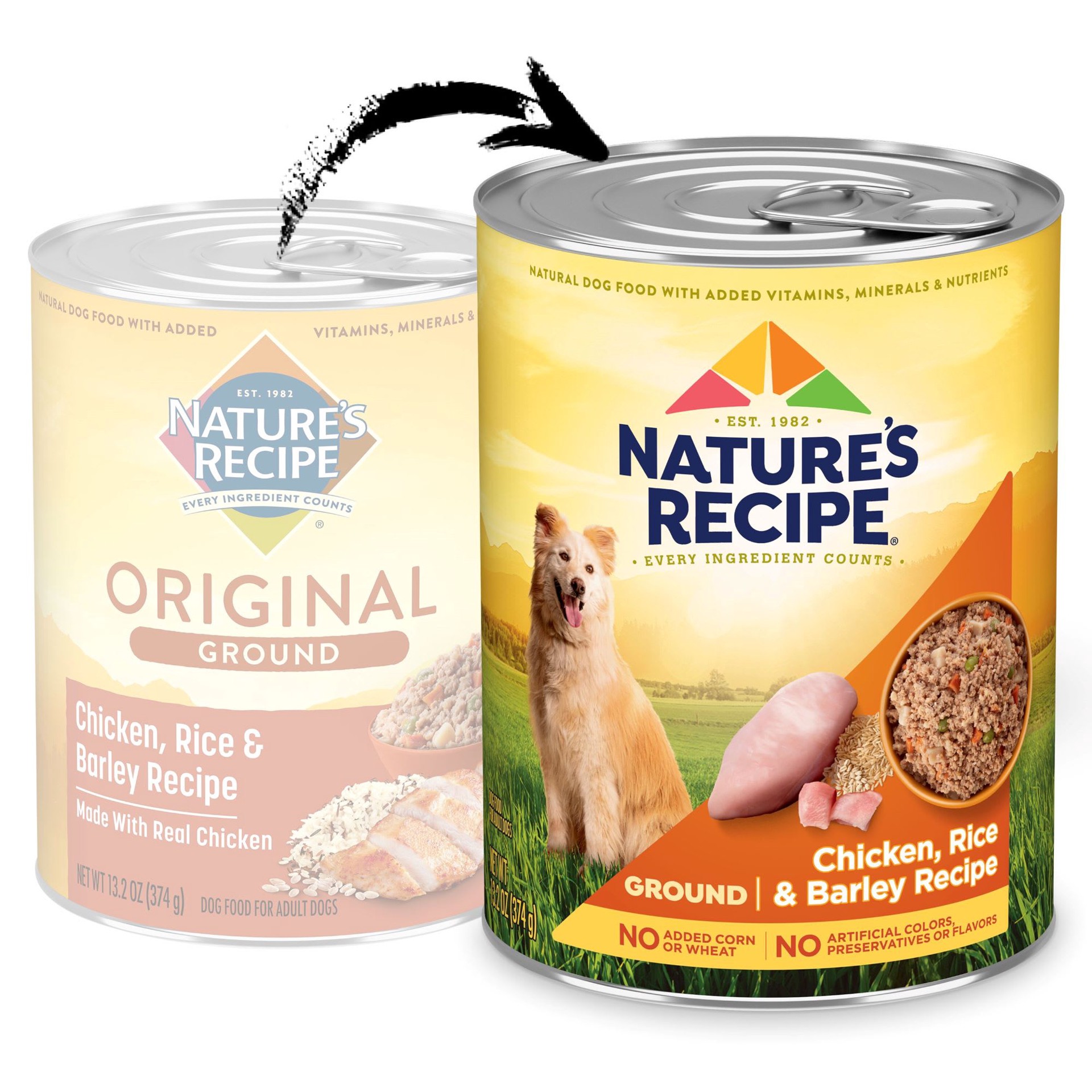 slide 1 of 6, Nature's Recipe Nature''s Recipe Ground Chicken, Rice & Barley Recipe Wet Dog Food, 13.2 oz. Can, 13.2 oz