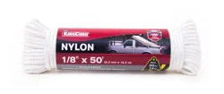 KingCord 1/8 x 50' Diamond Braid Nylon Rope-White