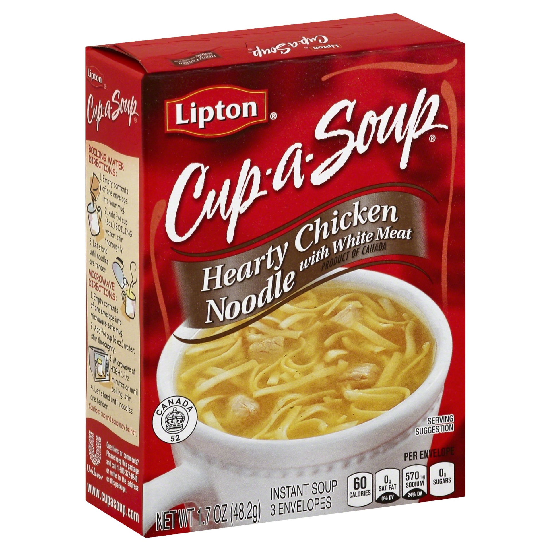 slide 1 of 4, Lipton Cup-A-Soup, Hearty Chicken Noodle, 1.7 oz