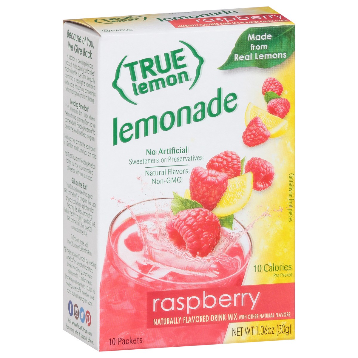 slide 2 of 9, True Lemon Lemonade Raspberry Drink Mix 10 ea, 10 ct