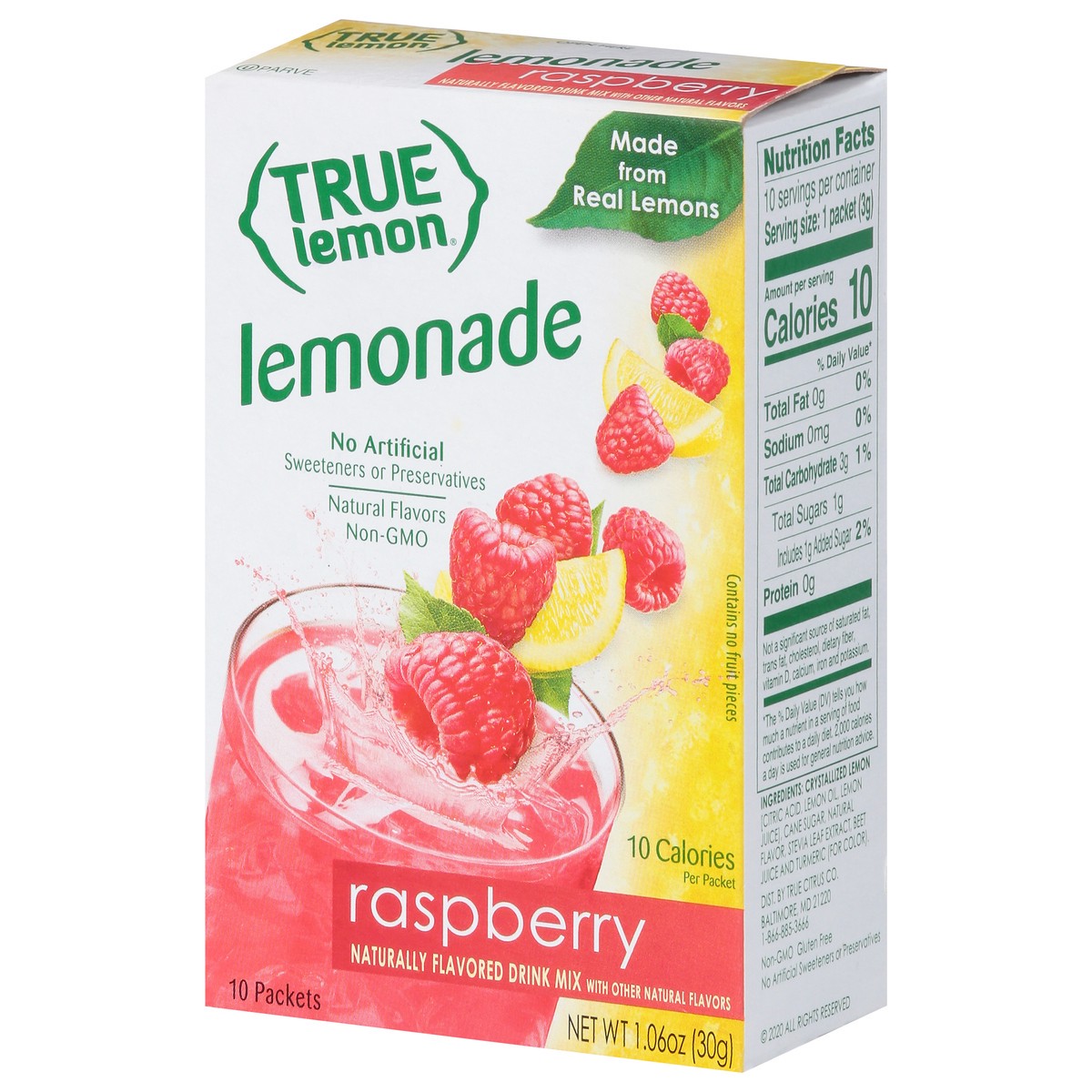 slide 3 of 9, True Lemon Lemonade Raspberry Drink Mix 10 ea, 10 ct