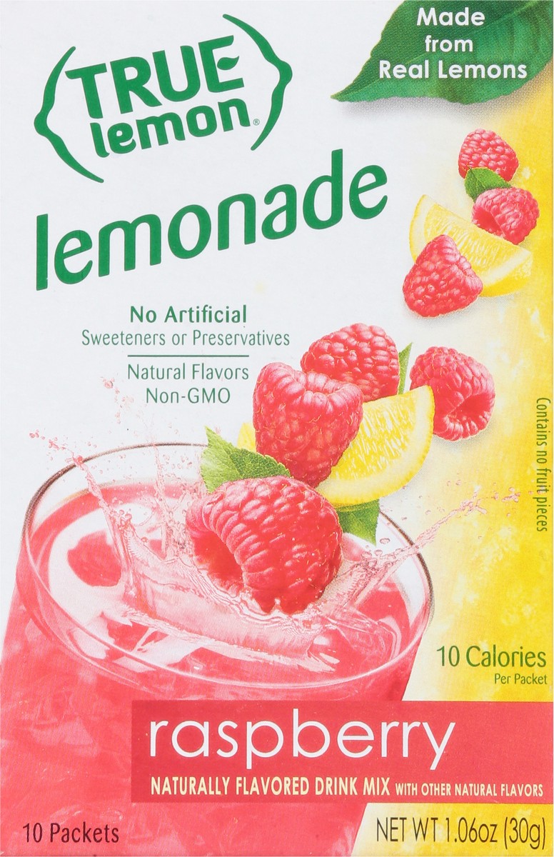 slide 6 of 9, True Lemon Lemonade Raspberry Drink Mix 10 ea, 10 ct