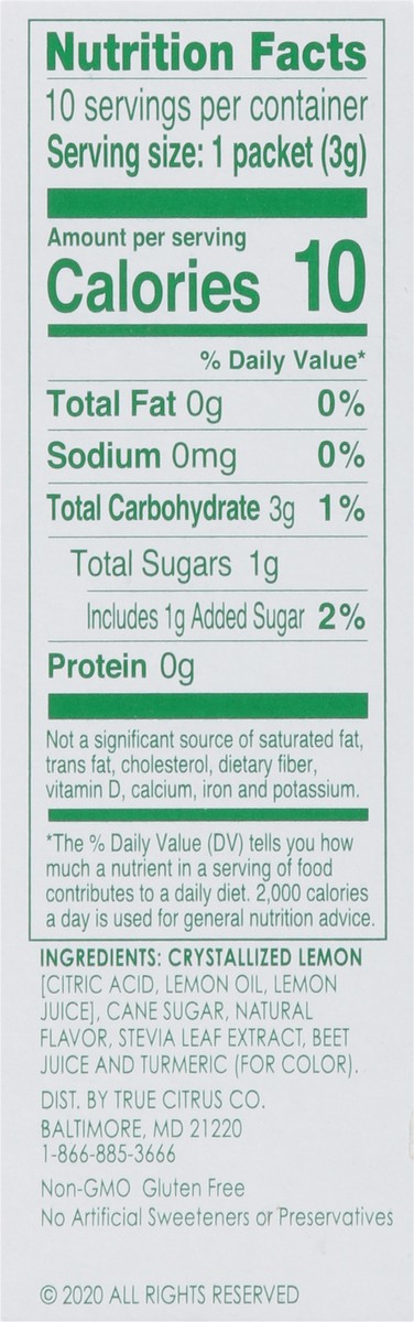 slide 8 of 9, True Lemon Lemonade Raspberry Drink Mix 10 ea, 10 ct