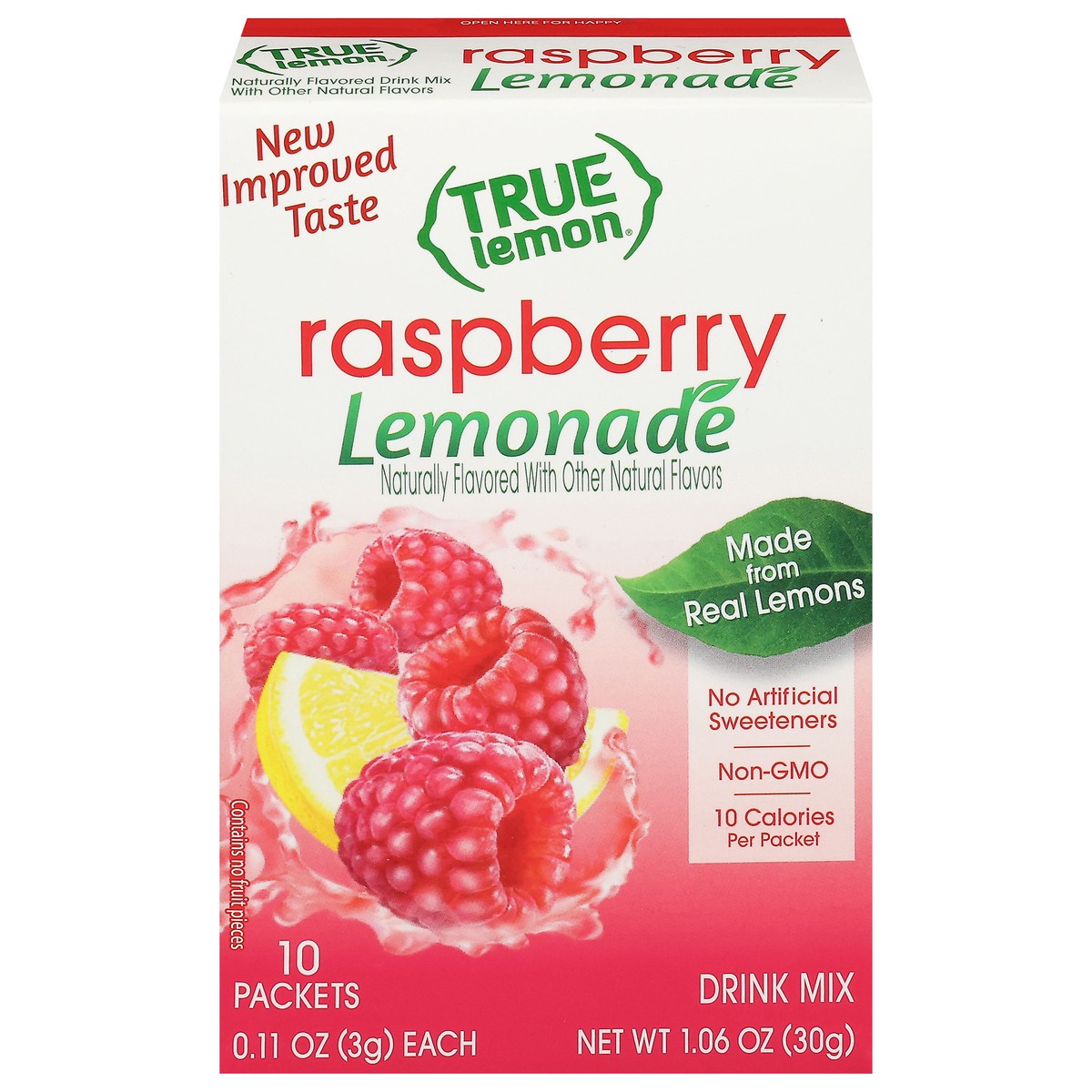 slide 1 of 9, True Lemon Raspberry Lemonade Drink Mix 10 - 0.11 oz Packets, 10 ct
