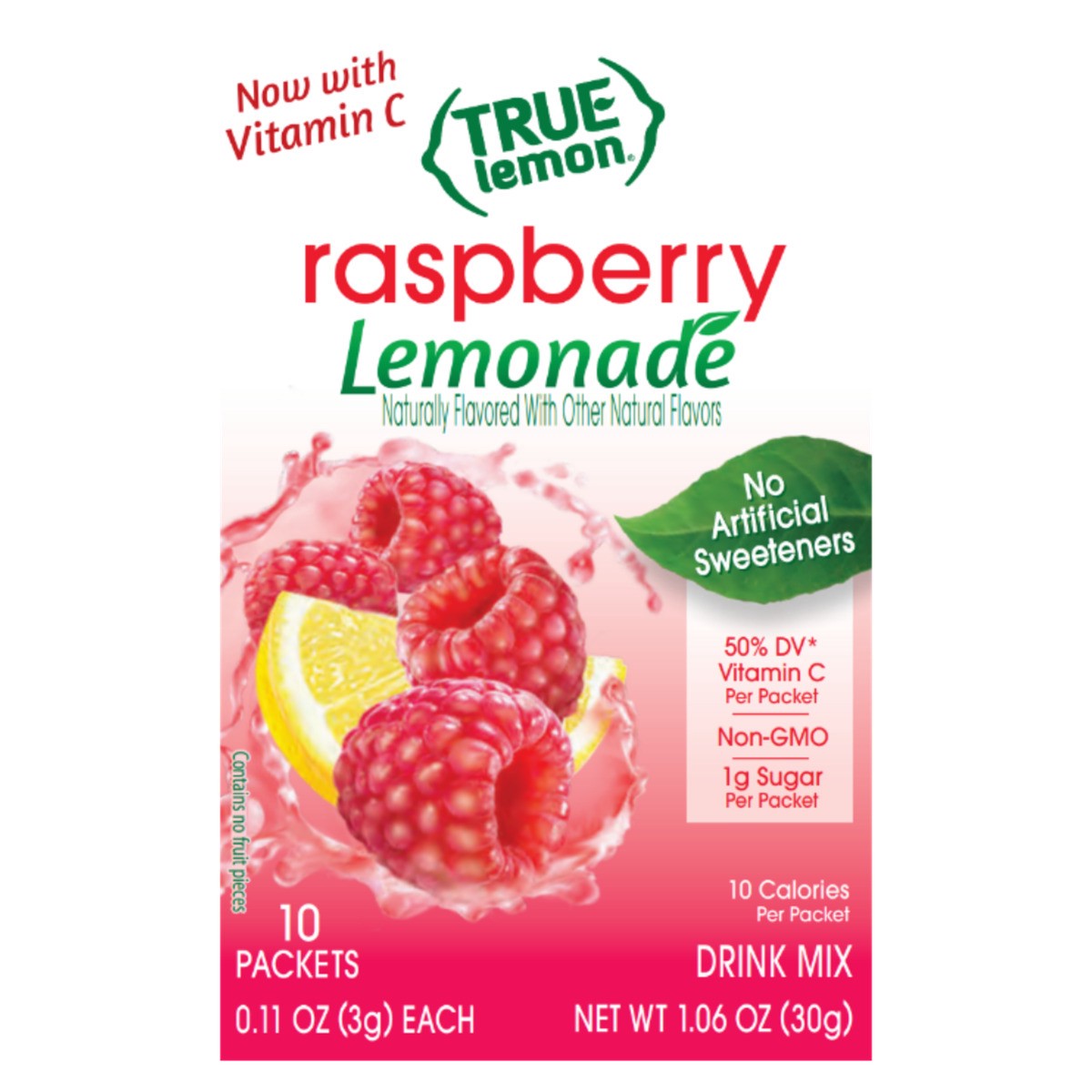 slide 1 of 9, True Lemon Raspberry Lemonade Drink Mix 10 - 0.11 oz Packets, 10 ct