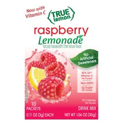 True Lemon Raspberry Lemonade Drink Mix 10 - 0.11 oz Packets