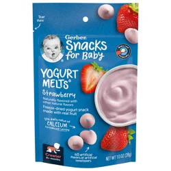 Gerber Stage 3 Baby Food Snacks, Strawberry Yogurt Melts, Baby Led Feeding