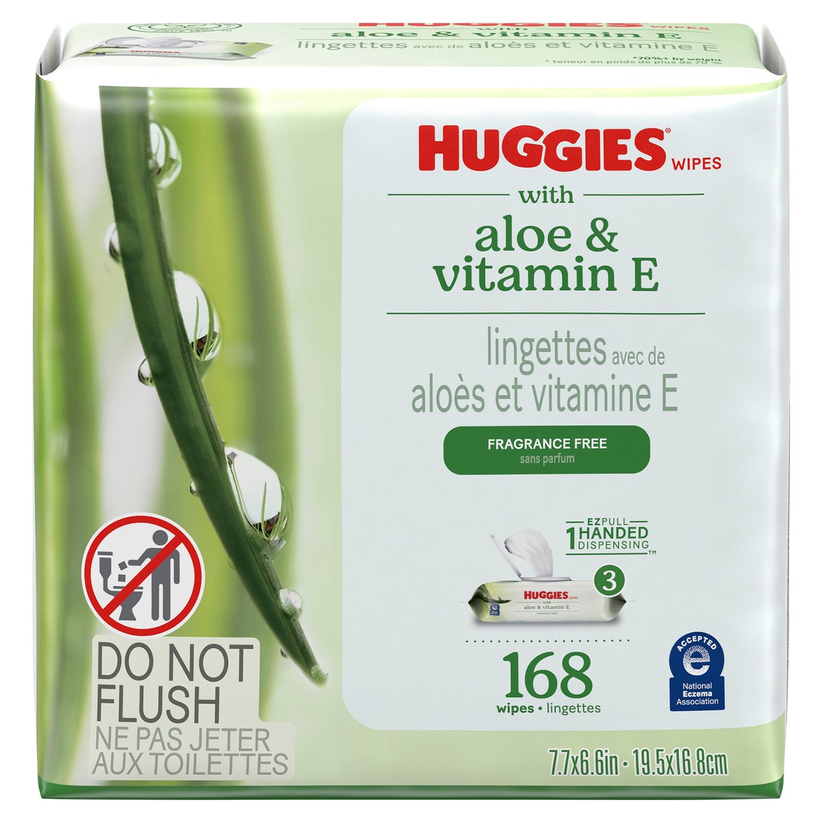 slide 8 of 13, Huggies Wipes with Aloe & Vitamin E, Unscented, 3 Flip-Top Packs (168 Wipes Total), 3 ct