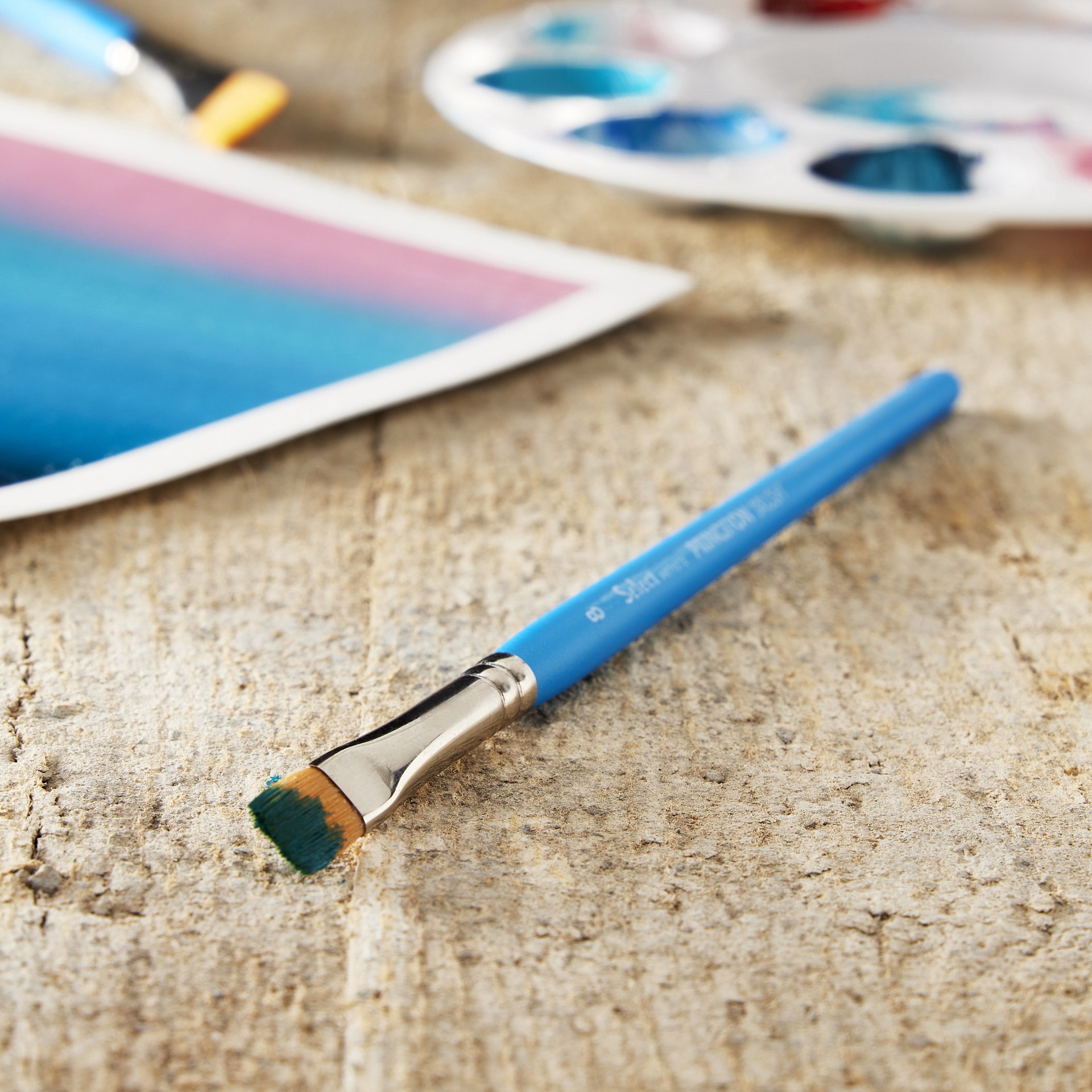 slide 3 of 5, Princeton Artist Brush Co Princeton Select Artiste Series 3750 Short Handle Flat Shader Brush, 1 ct