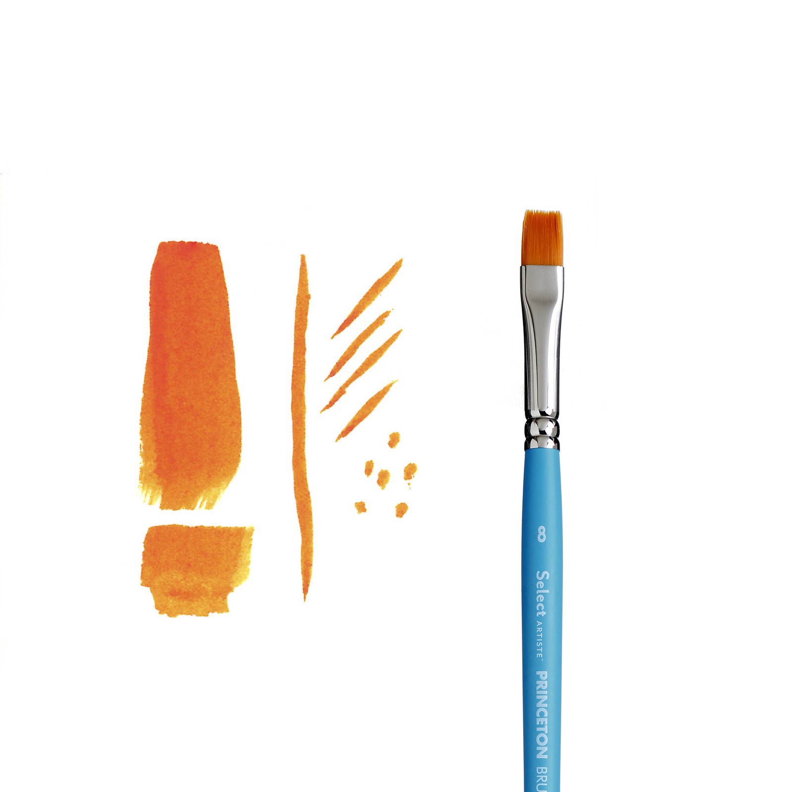 slide 2 of 5, Princeton Artist Brush Co Princeton Select Artiste Series 3750 Short Handle Flat Shader Brush, 1 ct