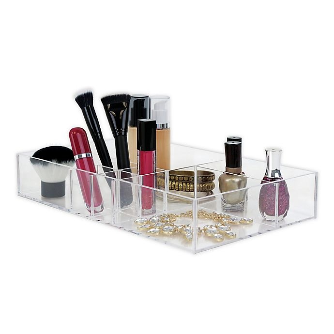 slide 1 of 1, Splash 8-Compartment Cosmetic Tray - Clear, 1 ct