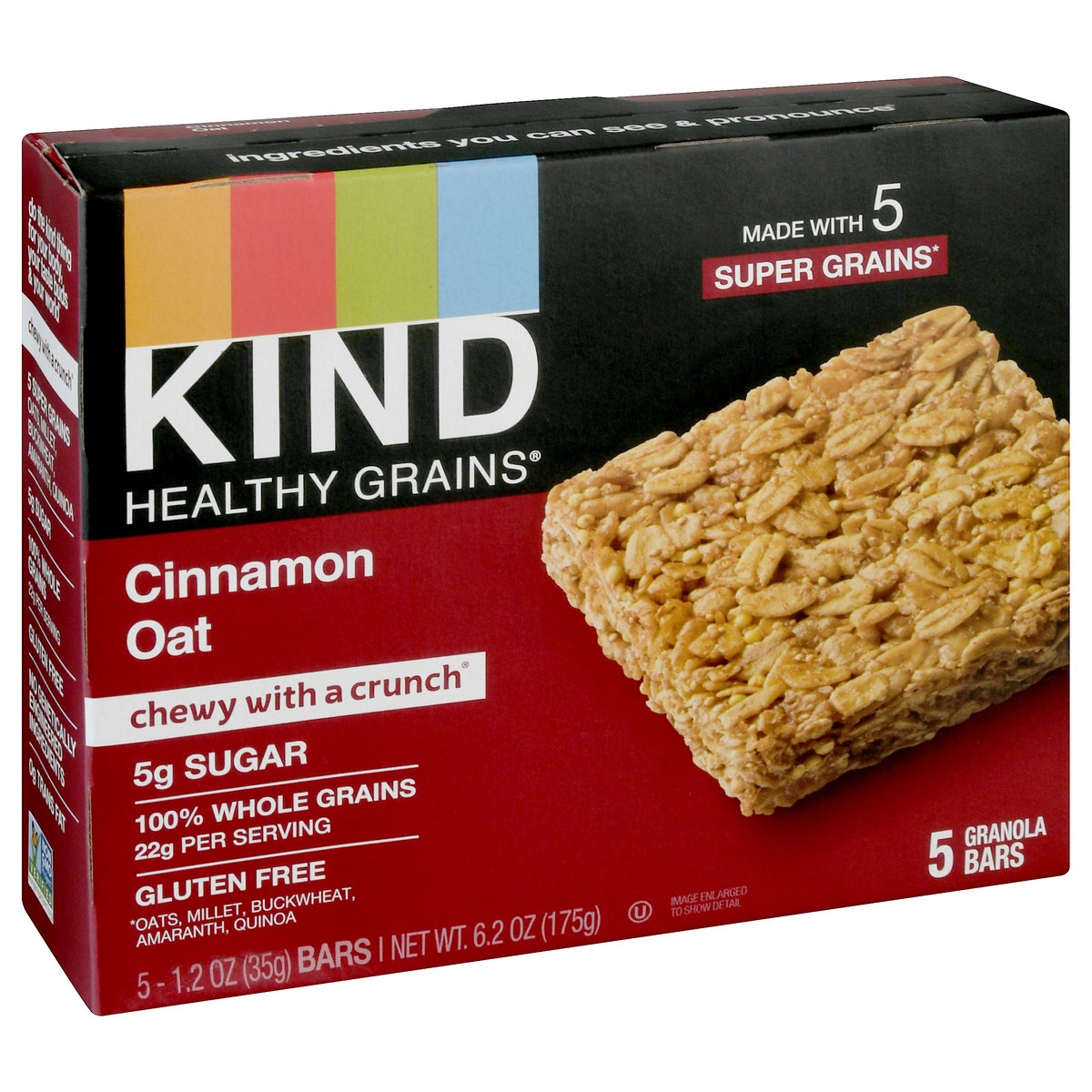 slide 7 of 9, Kind Healthy Grains Granola Bar Oat Cinnamon, 5 ct