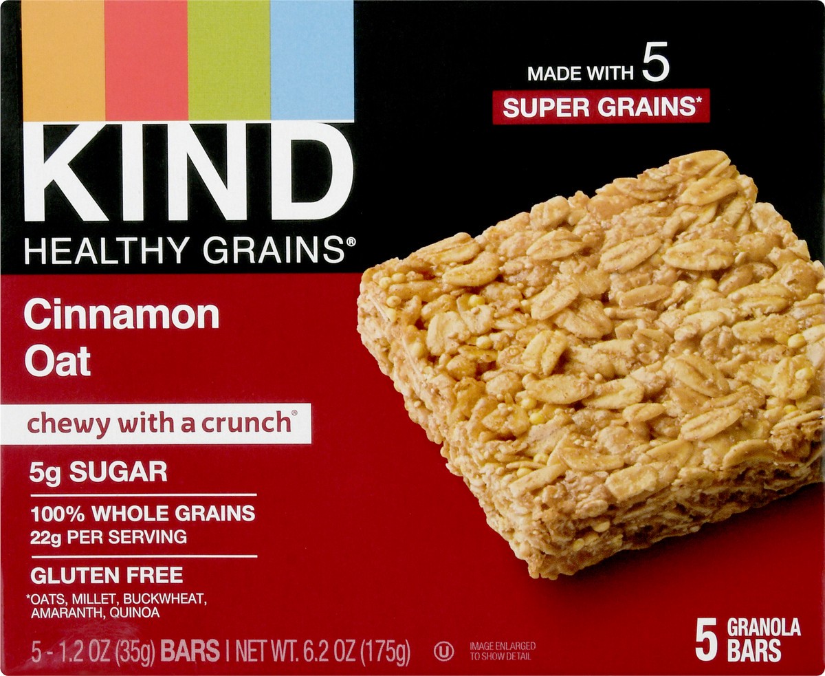 slide 5 of 9, Kind Healthy Grains Granola Bar Oat Cinnamon, 5 ct