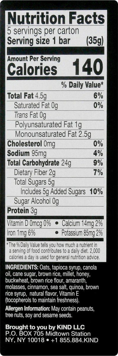 slide 6 of 9, Kind Healthy Grains Granola Bar Oat Cinnamon, 5 ct