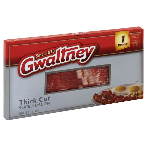 slide 1 of 4, Gwaltney Thick Cut Sliced Bacon, 16 oz