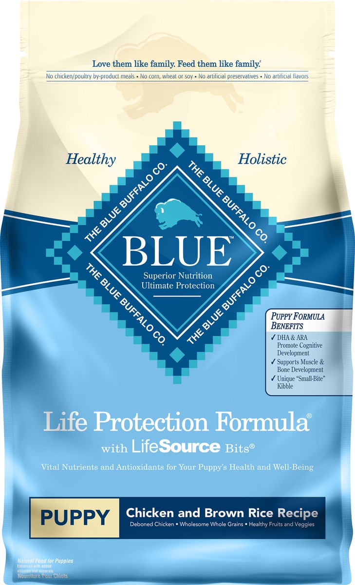 slide 1 of 1, Blue Buffalo Blue Life Protection Formula with LifeSource Bits Puppy Chicken and Brown Rice Recipe Food for Puppies 6 lb, 6 lb