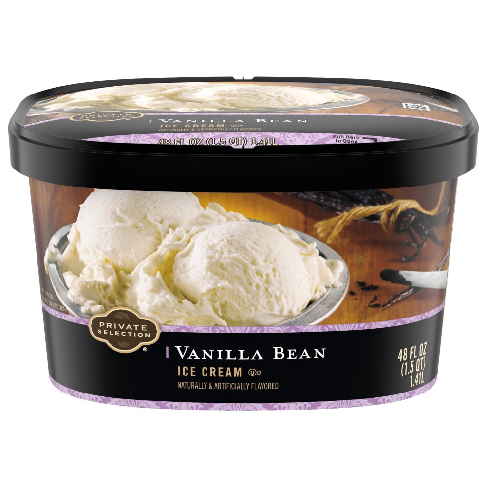 slide 1 of 6, Private Selection Crushed Vanilla Bean Ice Cream, 48 fl oz