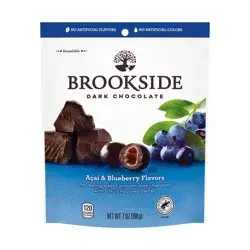 BROOKSIDE Dark Chocolate with Acai and Blueberry Flavored, Snacking Chocolate Bag, 7 oz