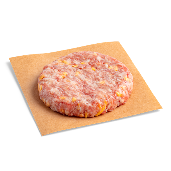 slide 1 of 1, Hy-Vee Bacon Cheddar Pork Patty, 5 oz