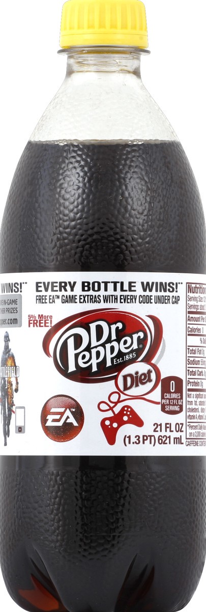 slide 5 of 5, Dr Pepper Soda - 21 oz, 1 oz