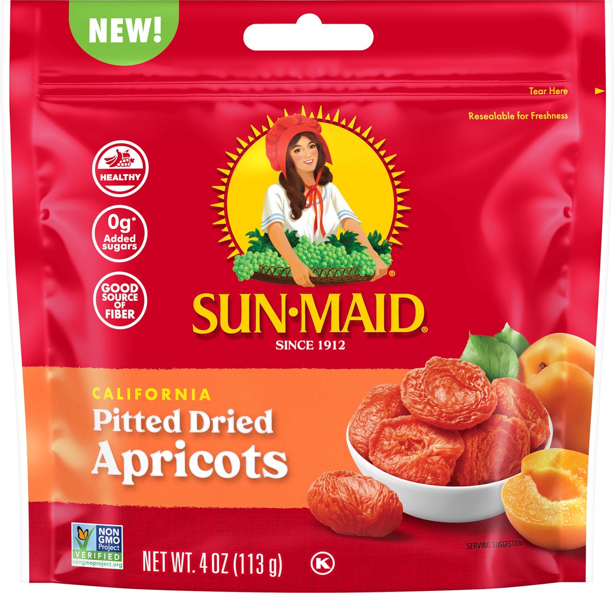 slide 3 of 11, "sunmaid Ca Sun Drd Apricots", 4 inoz in