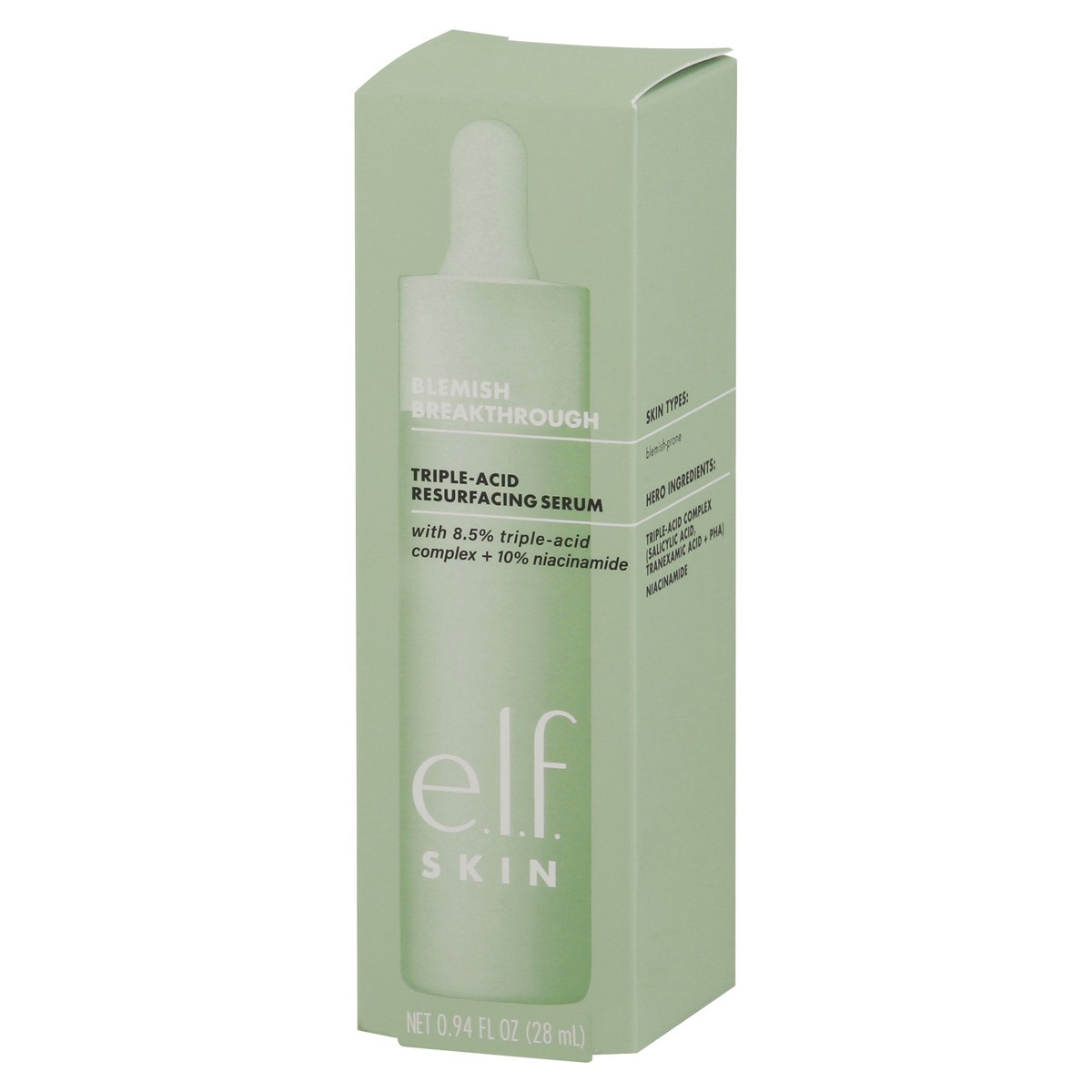 slide 8 of 9, e.l.f. Skin Blemish Breakthrough Triple-Acid Resurfacing Serum 0.94 fl oz, 0.94 fl oz