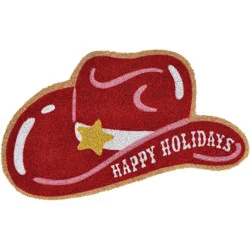 Destination Holiday Christmas Coir Doormat - Cowboy Hat