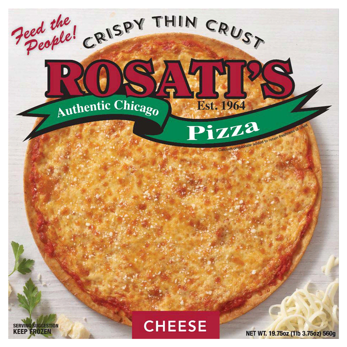 slide 1 of 9, Rosati's Pizza Crispy Thin Crust Cheese Pizza 12 Inch, 21 oz