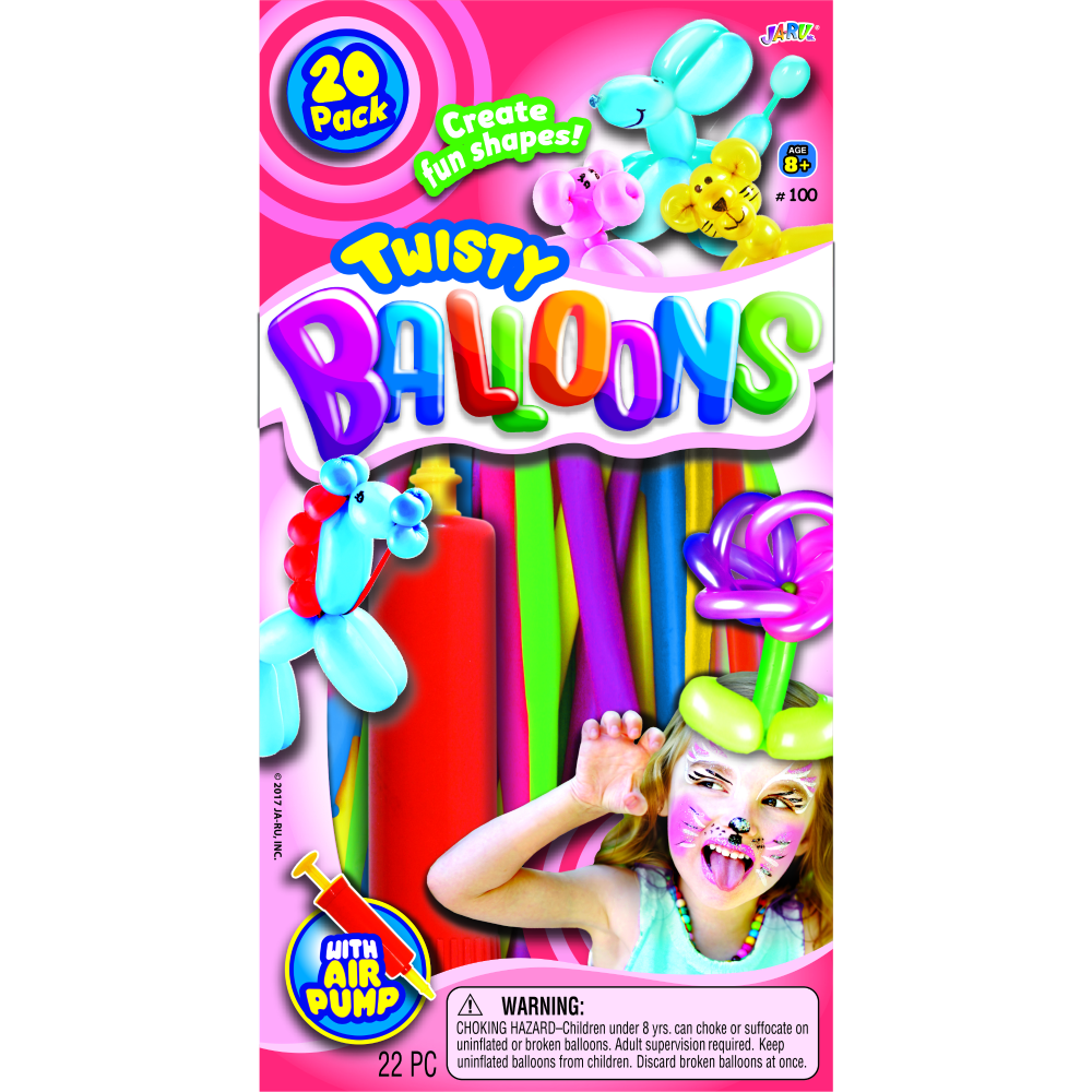slide 1 of 1, Ja-Ru Twisty Fun Balloons 22 Pieces Multicolor, 1 ct