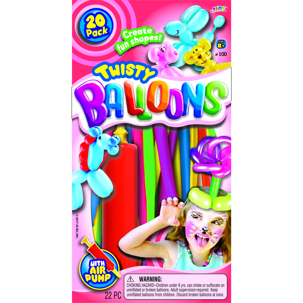 slide 1 of 2, Ja-Ru Twisty Fun Balloons 22 Pieces Multicolor, 1 ct
